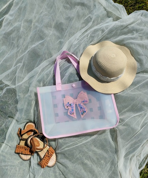 Marble Line（マーブルライン）の「クリアキラキラプールバッグ（スイムグッズ・キッズ・ピンク/ラベンダー/オレンジ/オフホワイト/サックスブルー・FREE）」の21枚目の写真