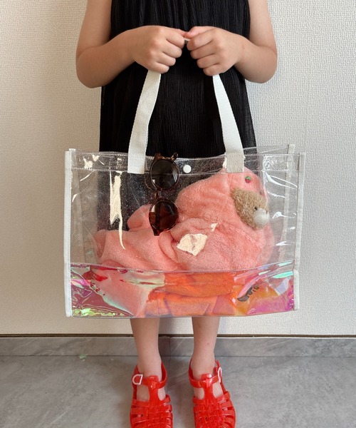 Marble Line（マーブルライン）の「クリアキラキラプールバッグ（スイムグッズ・キッズ・ピンク/ラベンダー/オレンジ/オフホワイト/サックスブルー・FREE）」の22枚目の写真