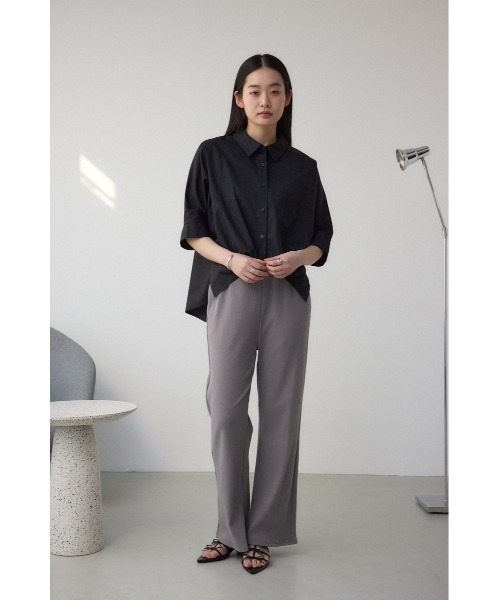 AZUL by moussy(アズールバイマウジー)の「リブタイトフレアパンツ 春服 秋服 美シルエット リブパンツ ウエストゴム(スラックス・レディース・ブラック/イエロー/ライトグレー・FREE)」の22枚目の写真
