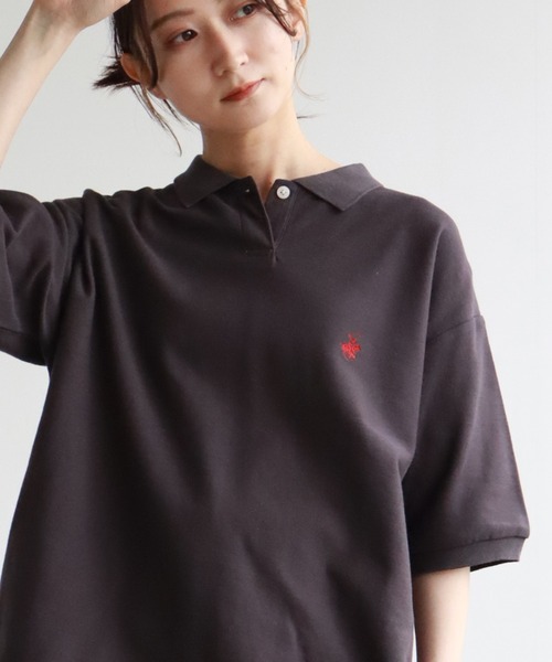 BEVERLY HILLS POLO CLUB(ビバリーヒルズポロクラブ)の「【Beverly Hills Polo Club/ビバリーヒルズポロクラブ】VINTAGE 鹿の子ポロシャツ(ポロシャツ・レディース・ネイビー/オレンジ/オフホワイト/ブラック・M)」の1枚目の写真
