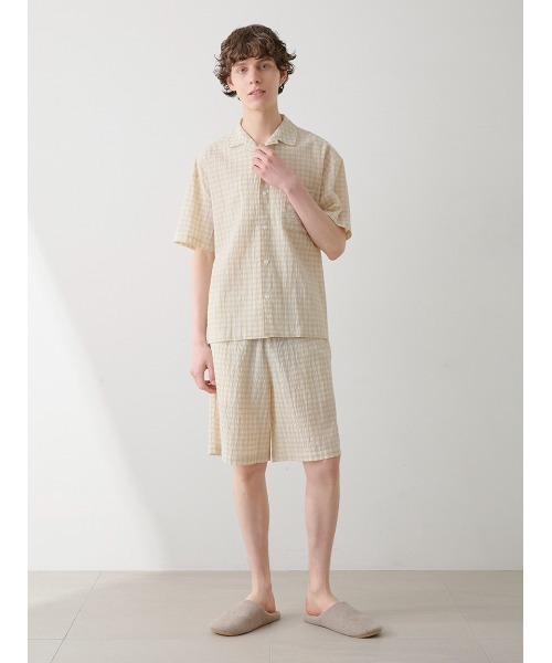 セール】【HOMME】マルチチェックハーフパンツ（ルームウェア
