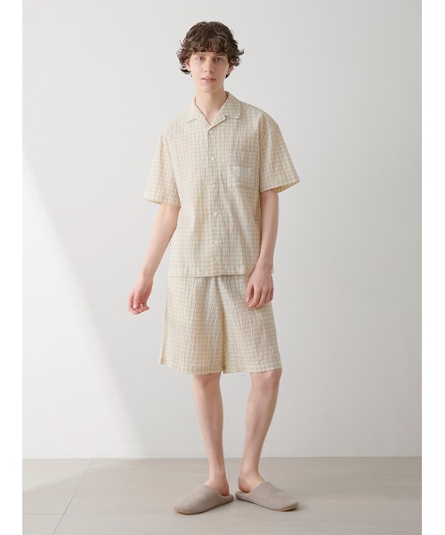 セール】【HOMME】マルチチェックハーフパンツ（ルームウェア