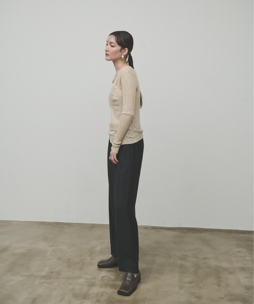 Lutim by u(ルチバイユー)の「Docking bustier sheer knit tops / ドッキングビスチェシアーニットトップス(Tシャツ/カットソー・レディース・ベージュ/ホワイト/グレー・FREE)」の9枚目の写真