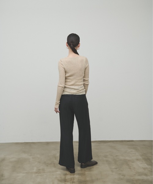 Lutim by u(ルチバイユー)の「Docking bustier sheer knit tops / ドッキングビスチェシアーニットトップス(Tシャツ/カットソー・レディース・ベージュ/ホワイト/グレー・FREE)」の6枚目の写真