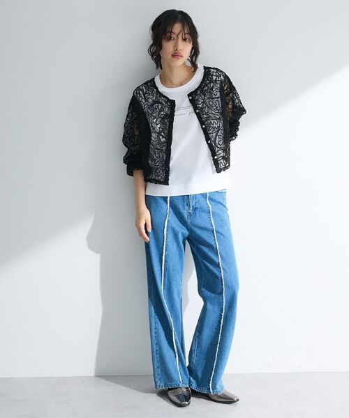 ELENCARE DUE（エレンカーレデュエ）の「・ELENCARE DUE 2wayコードレースカーデ（カーディガン/ボレロ・レディース・チャコールグレー/ブラック/アイボリー・FREE）」の5枚目の写真