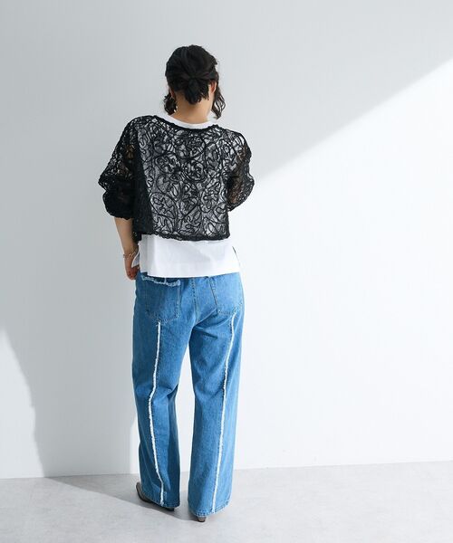 ELENCARE DUE（エレンカーレデュエ）の「・ELENCARE DUE 2wayコードレースカーデ（カーディガン/ボレロ・レディース・チャコールグレー/ブラック/アイボリー・FREE）」の7枚目の写真