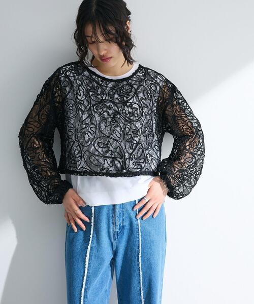 ELENCARE DUE（エレンカーレデュエ）の「・ELENCARE DUE 2wayコードレースカーデ（カーディガン/ボレロ・レディース・チャコールグレー/ブラック/アイボリー・FREE）」の11枚目の写真