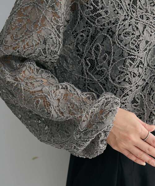 ELENCARE DUE（エレンカーレデュエ）の「・ELENCARE DUE 2wayコードレースカーデ（カーディガン/ボレロ・レディース・チャコールグレー/ブラック/アイボリー・FREE）」の21枚目の写真