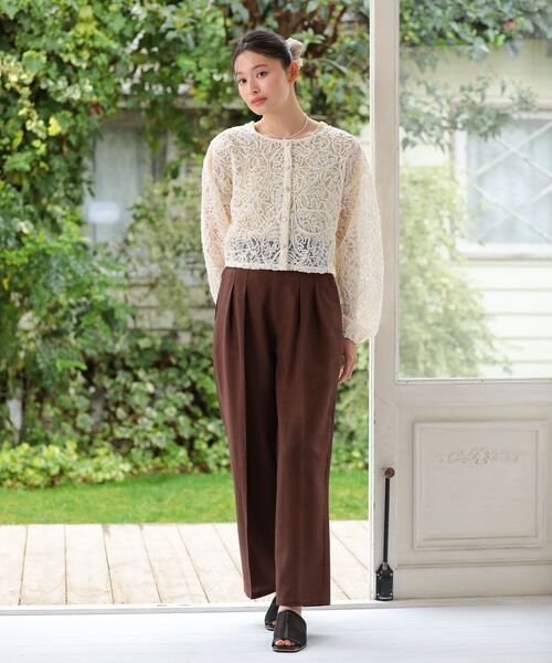 ELENCARE DUE（エレンカーレデュエ）の「・ELENCARE DUE 2wayコードレースカーデ（カーディガン/ボレロ・レディース・チャコールグレー/ブラック/アイボリー・FREE）」の22枚目の写真