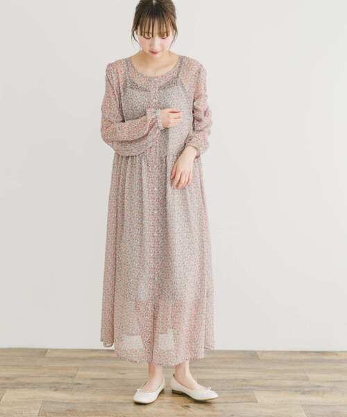 ITEMS URBANRESEARCH（アイテムズ アーバンリサーチ）の「フラワープリントシフォンワンピース（ワンピース・レディース・ブラック/オレンジ・FREE）」の20枚目の写真
