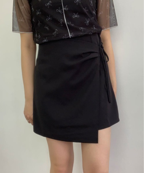 kirakiraShop(キラキラショップ)の「サイド リボン ラップ スカート パンツ(スカート・レディース・ピンク/ブラック/クリーム・S/M/L)」の16枚目の写真