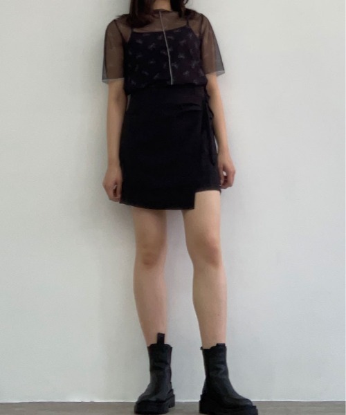 kirakiraShop(キラキラショップ)の「サイド リボン ラップ スカート パンツ(スカート・レディース・ピンク/ブラック/クリーム・S/M/L)」の17枚目の写真