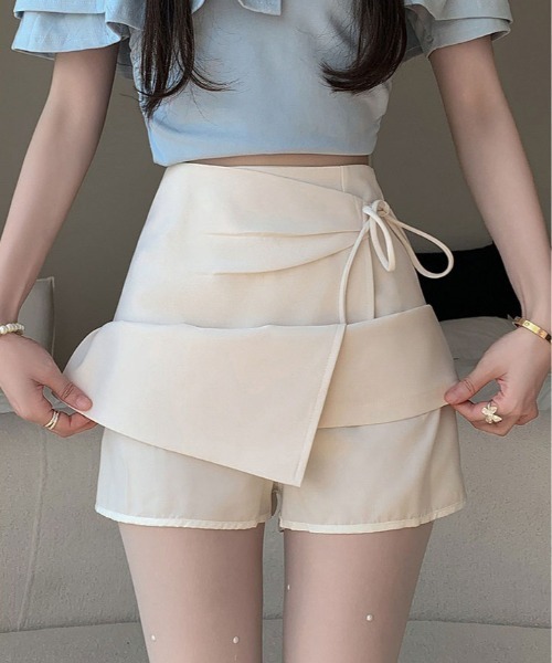 kirakiraShop(キラキラショップ)の「サイド リボン ラップ スカート パンツ(スカート・レディース・ピンク/ブラック/クリーム・S/M/L)」の19枚目の写真