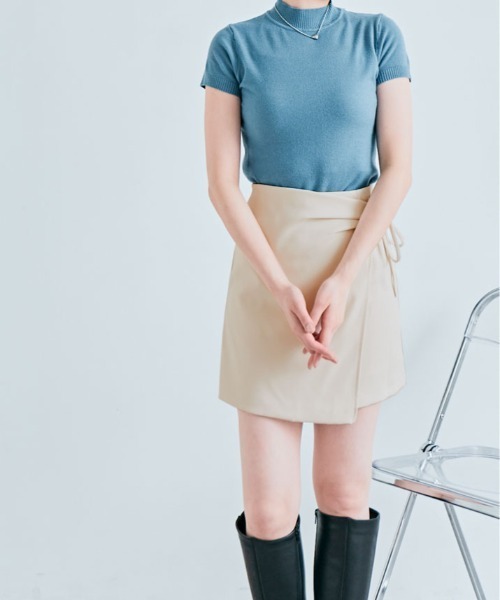 stina / black ribbon wrap skirt / black