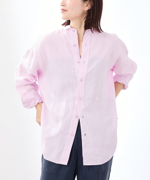 TICCA(ティッカ)の「TICCA ティッカ 別注リネンスクエアビッグシャツ TBES-402(シャツ/ブラウス・レディース・ホワイト/オリーブ/ベージュ/ネイビー/ピンク・FREE)」の2枚目の写真