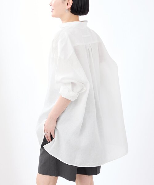 TICCA(ティッカ)の「TICCA ティッカ 別注リネンスクエアビッグシャツ TBES-402(シャツ/ブラウス・レディース・ホワイト/オリーブ/ベージュ/ネイビー/ピンク・FREE)」の12枚目の写真