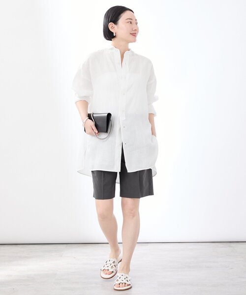 TICCA(ティッカ)の「TICCA ティッカ 別注リネンスクエアビッグシャツ TBES-402(シャツ/ブラウス・レディース・ホワイト/オリーブ/ベージュ/ネイビー/ピンク・FREE)」の14枚目の写真