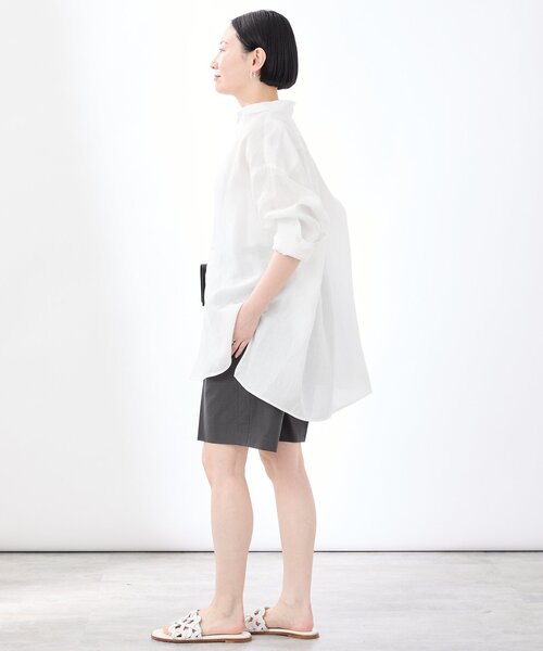 TICCA(ティッカ)の「TICCA ティッカ 別注リネンスクエアビッグシャツ TBES-402(シャツ/ブラウス・レディース・ホワイト/オリーブ/ベージュ/ネイビー/ピンク・FREE)」の15枚目の写真