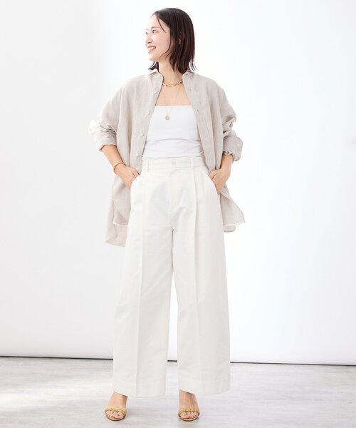 TICCA(ティッカ)の「TICCA ティッカ 別注リネンスクエアビッグシャツ TBES-402(シャツ/ブラウス・レディース・ホワイト/オリーブ/ベージュ/ネイビー/ピンク・FREE)」の17枚目の写真