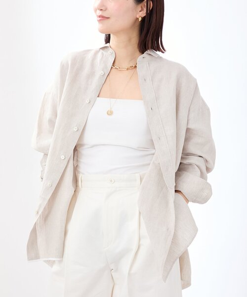 TICCA ティッカ 別注リネンスクエアビッグシャツ TBES-402（シャツ