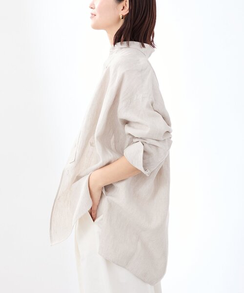 TICCA(ティッカ)の「TICCA ティッカ 別注リネンスクエアビッグシャツ TBES-402(シャツ/ブラウス・レディース・ホワイト/オリーブ/ベージュ/ネイビー/ピンク・FREE)」の22枚目の写真