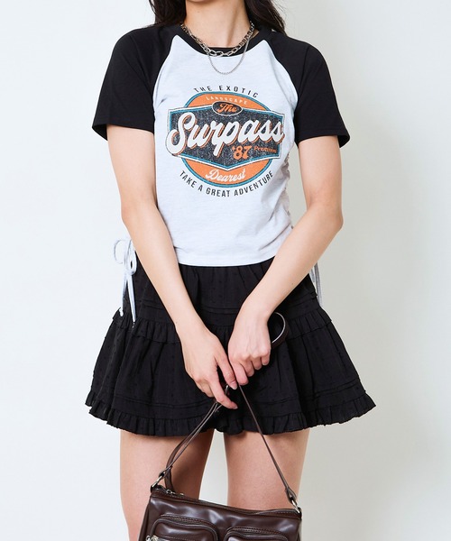 GORGE（ゴージ）の「《ドロスト裾×ラグランスリーブ》レディース ロゴプリントTシャツ サマ見え 春夏秋（Tシャツ/カットソー・レディース・オートミール/オフホワイト/カーキ/チャコールグレー・F）」の5枚目の写真