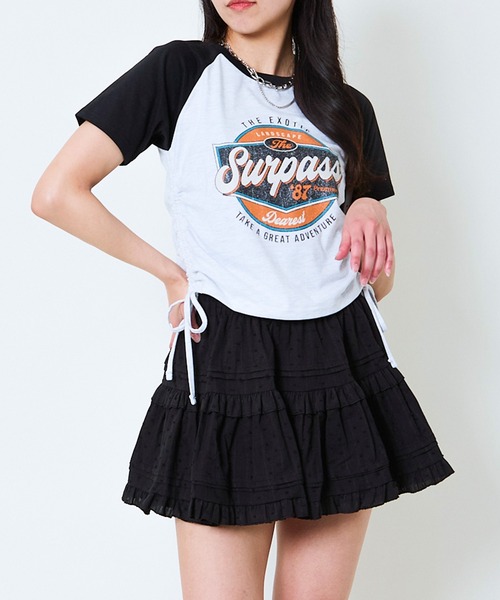 GORGE（ゴージ）の「《ドロスト裾×ラグランスリーブ》レディース ロゴプリントTシャツ サマ見え 春夏秋（Tシャツ/カットソー・レディース・オートミール/オフホワイト/カーキ/チャコールグレー・F）」の8枚目の写真