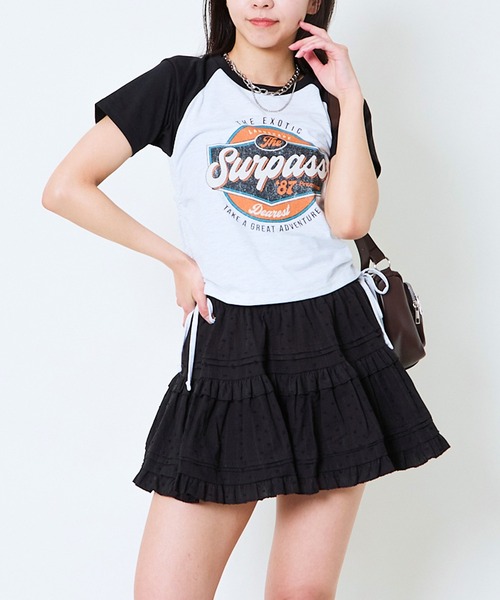 GORGE（ゴージ）の「《ドロスト裾×ラグランスリーブ》レディース ロゴプリントTシャツ サマ見え 春夏秋（Tシャツ/カットソー・レディース・オートミール/オフホワイト/カーキ/チャコールグレー・F）」の13枚目の写真