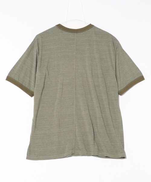 HOLLYWOOD RANCH MARKET（ハリウッドランチマーケット）の「レーヨンテンジク　リンガーTシャツ（Tシャツ/カットソー・メンズ・オリーブ/チャコール/ホワイト・MEDIUM/LARGE/X-LARGE/SMALL）」の12枚目の写真