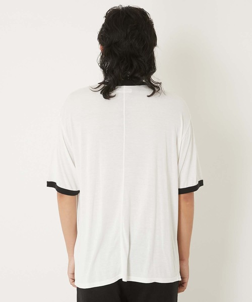 HOLLYWOOD RANCH MARKET（ハリウッドランチマーケット）の「レーヨンテンジク　リンガーTシャツ（Tシャツ/カットソー・メンズ・オリーブ/チャコール/ホワイト・MEDIUM/LARGE/X-LARGE/SMALL）」の6枚目の写真