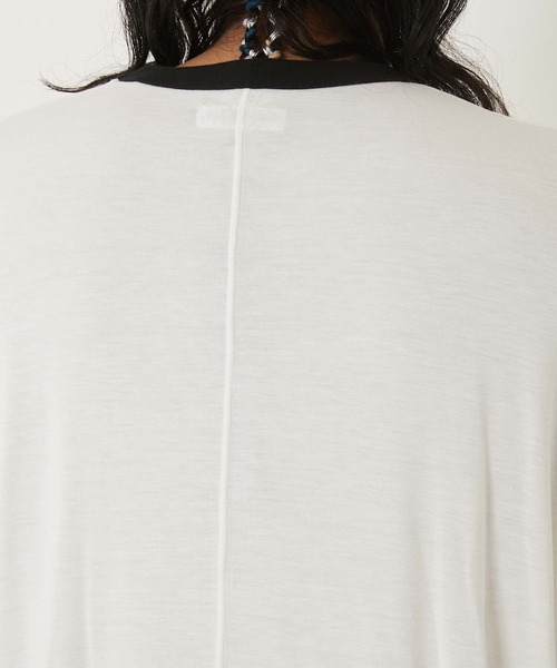 HOLLYWOOD RANCH MARKET（ハリウッドランチマーケット）の「レーヨンテンジク　リンガーTシャツ（Tシャツ/カットソー・メンズ・オリーブ/チャコール/ホワイト・MEDIUM/LARGE/X-LARGE/SMALL）」の8枚目の写真