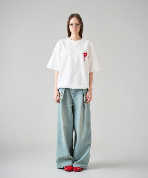 ONCILY（オンシェリー）の「TUCK WIDE BAGGY DENIM PANTS / タックワイドバギーデニムパンツ（デニムパンツ・メンズ・インディゴブルー/ライトインディゴブルー/ブラック・SMALL/MEDIUM/LARGE）」の11枚目の写真