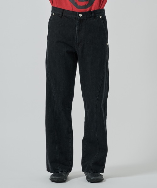 CONZ（コンズ）の「パネルレッグジーンズ（デニムパンツ・メンズ・ブラック/インディゴブルー・2/1/3）」の3枚目の写真