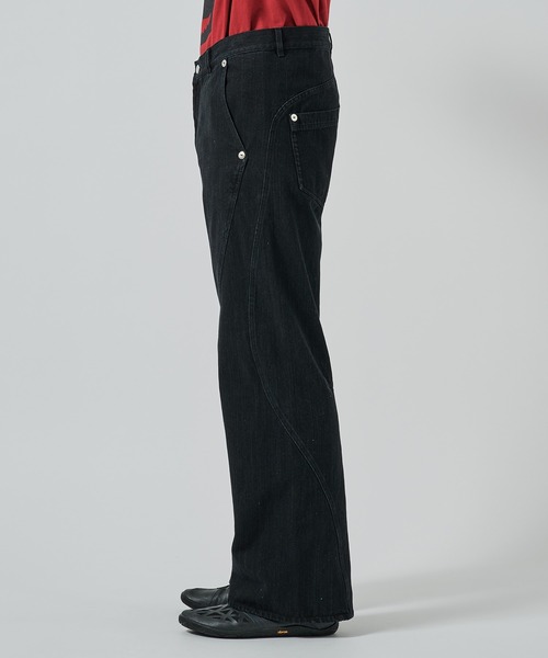 CONZ（コンズ）の「パネルレッグジーンズ（デニムパンツ・メンズ・ブラック/インディゴブルー・2/1/3）」の4枚目の写真