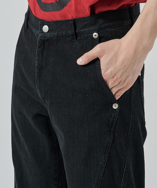 CONZ（コンズ）の「パネルレッグジーンズ（デニムパンツ・メンズ・ブラック/インディゴブルー・2/1/3）」の7枚目の写真