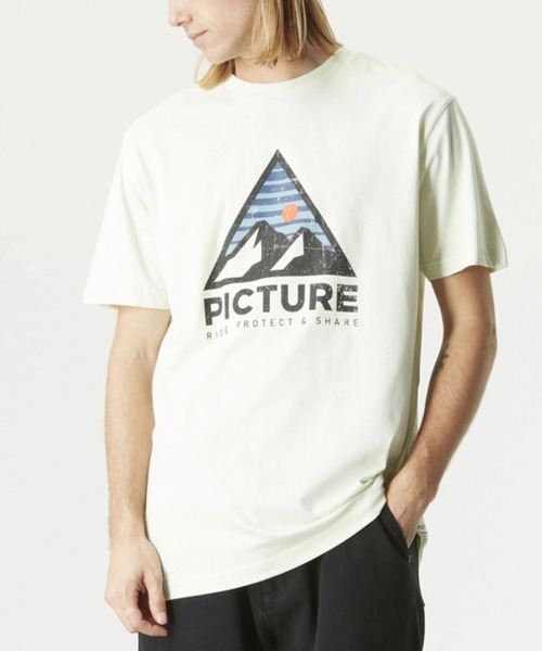 PICTURE ORGANIC CLOTHING(ピクチャーオーガニッククロージング)の「【PICTURE/ピクチャー】AUTHENTIC TEE/半袖マウンテンロゴTシャツ(Tシャツ/カットソー・メンズ・ホワイト系その他/ダークブルー/イエロー・MEDIUM/LARGE/X-LARGE)」の2枚目の写真