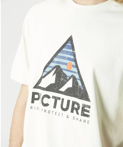 PICTURE ORGANIC CLOTHING(ピクチャーオーガニッククロージング)の「【PICTURE/ピクチャー】AUTHENTIC TEE/半袖マウンテンロゴTシャツ(Tシャツ/カットソー・メンズ・ホワイト系その他/ダークブルー/イエロー・MEDIUM/LARGE/X-LARGE)」の7枚目の写真