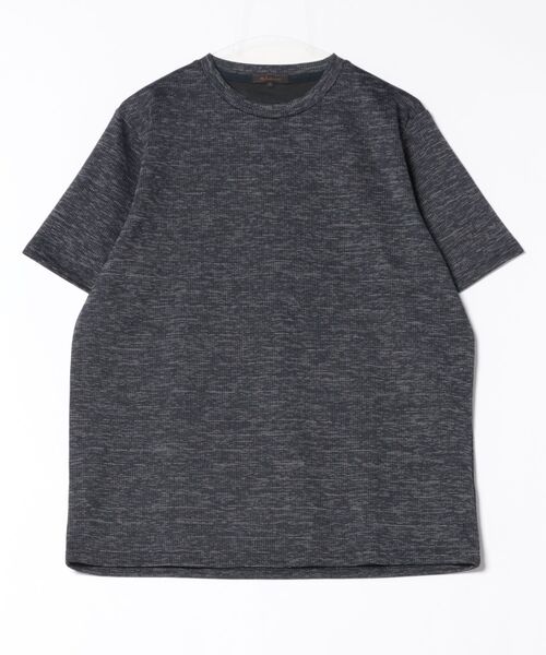 m.f.editorial(エムエフエディトリアル)の「【ストレッチ】m.f.エディトリアル メンズ メランジ クルーネック 半袖 Tシャツ(Tシャツ/カットソー・メンズ・ホワイト×ブラック/ネイビー・LARGE/MEDIUM/X-LARGE)」の22枚目の写真