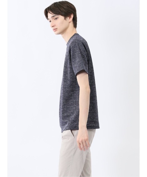 m.f.editorial(エムエフエディトリアル)の「【ストレッチ】m.f.エディトリアル メンズ メランジ クルーネック 半袖 Tシャツ(Tシャツ/カットソー・メンズ・ホワイト×ブラック/ネイビー・LARGE/MEDIUM/X-LARGE)」の21枚目の写真