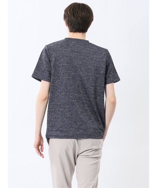 m.f.editorial(エムエフエディトリアル)の「【ストレッチ】m.f.エディトリアル メンズ メランジ クルーネック 半袖 Tシャツ(Tシャツ/カットソー・メンズ・ホワイト×ブラック/ネイビー・LARGE/MEDIUM/X-LARGE)」の10枚目の写真