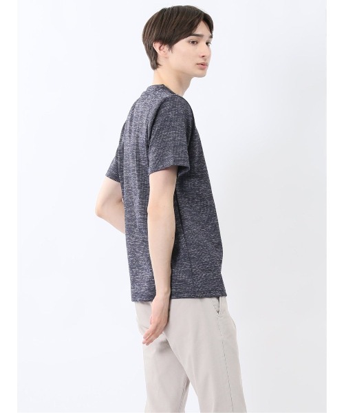 m.f.editorial(エムエフエディトリアル)の「【ストレッチ】m.f.エディトリアル メンズ メランジ クルーネック 半袖 Tシャツ(Tシャツ/カットソー・メンズ・ホワイト×ブラック/ネイビー・LARGE/MEDIUM/X-LARGE)」の11枚目の写真