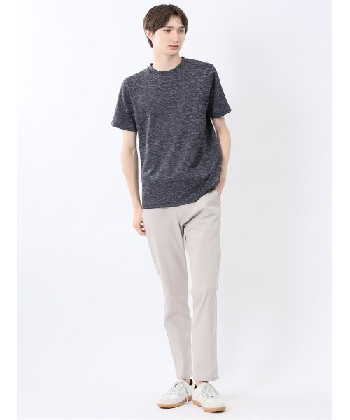m.f.editorial(エムエフエディトリアル)の「【ストレッチ】m.f.エディトリアル メンズ メランジ クルーネック 半袖 Tシャツ(Tシャツ/カットソー・メンズ・ホワイト×ブラック/ネイビー・LARGE/MEDIUM/X-LARGE)」の12枚目の写真