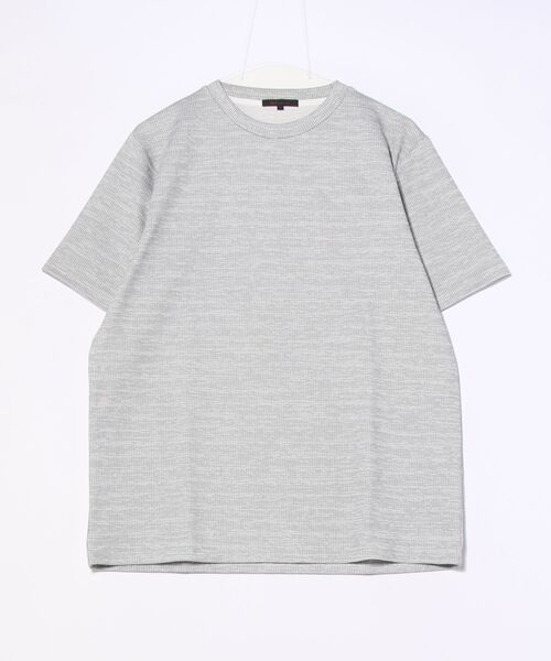 m.f.editorial(エムエフエディトリアル)の「【ストレッチ】m.f.エディトリアル メンズ メランジ クルーネック 半袖 Tシャツ(Tシャツ/カットソー・メンズ・ホワイト×ブラック/ネイビー・LARGE/MEDIUM/X-LARGE)」の13枚目の写真