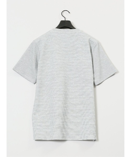 m.f.editorial(エムエフエディトリアル)の「【ストレッチ】m.f.エディトリアル メンズ メランジ クルーネック 半袖 Tシャツ(Tシャツ/カットソー・メンズ・ホワイト×ブラック/ネイビー・LARGE/MEDIUM/X-LARGE)」の15枚目の写真