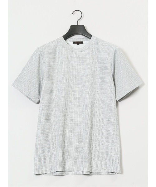 m.f.editorial(エムエフエディトリアル)の「【ストレッチ】m.f.エディトリアル メンズ メランジ クルーネック 半袖 Tシャツ(Tシャツ/カットソー・メンズ・ホワイト×ブラック/ネイビー・LARGE/MEDIUM/X-LARGE)」の14枚目の写真