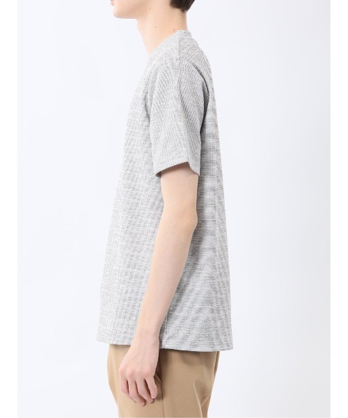 m.f.editorial(エムエフエディトリアル)の「【ストレッチ】m.f.エディトリアル メンズ メランジ クルーネック 半袖 Tシャツ(Tシャツ/カットソー・メンズ・ホワイト×ブラック/ネイビー・LARGE/MEDIUM/X-LARGE)」の18枚目の写真