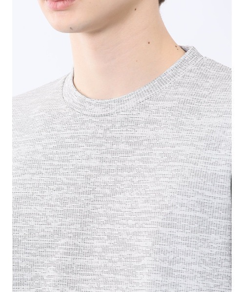 m.f.editorial(エムエフエディトリアル)の「【ストレッチ】m.f.エディトリアル メンズ メランジ クルーネック 半袖 Tシャツ(Tシャツ/カットソー・メンズ・ホワイト×ブラック/ネイビー・LARGE/MEDIUM/X-LARGE)」の8枚目の写真