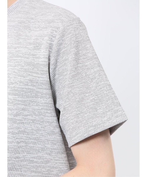 m.f.editorial(エムエフエディトリアル)の「【ストレッチ】m.f.エディトリアル メンズ メランジ クルーネック 半袖 Tシャツ(Tシャツ/カットソー・メンズ・ホワイト×ブラック/ネイビー・LARGE/MEDIUM/X-LARGE)」の9枚目の写真