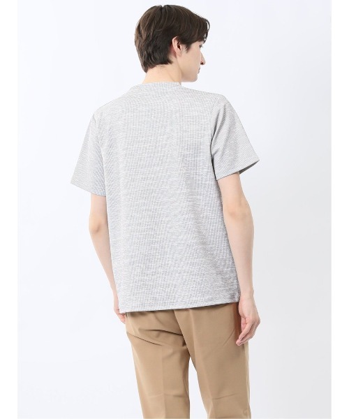 m.f.editorial(エムエフエディトリアル)の「【ストレッチ】m.f.エディトリアル メンズ メランジ クルーネック 半袖 Tシャツ(Tシャツ/カットソー・メンズ・ホワイト×ブラック/ネイビー・LARGE/MEDIUM/X-LARGE)」の5枚目の写真