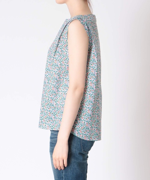 Jines(ジネス)の「リバティプリント ノースリーブブラウス(シャツ/ブラウス・レディース・ブルー/ピンク・38)」の15枚目の写真